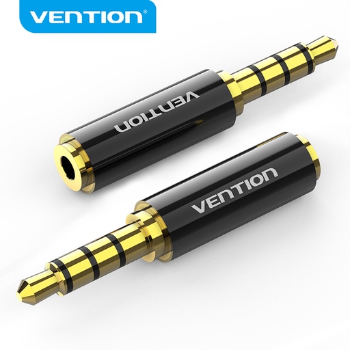 [BFBB0] VENTION 3.5mm Male to 2.5mm Female Audio Adapter Black Metal Type Model # BFBB0