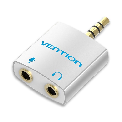 [BDBW0] VENTION 4 Pole 3.5mm Male to 2*3.5mm Female Audio Splitter with Separated Audio and Microphone Port Slivery Model # BDBW0