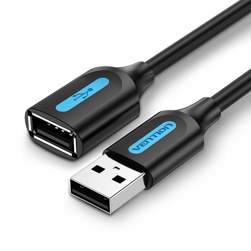 [CBIBF] VENTION USB 2.0 A Male to A Female Extension Cable 1M Black PVC Type Model # CBIBF