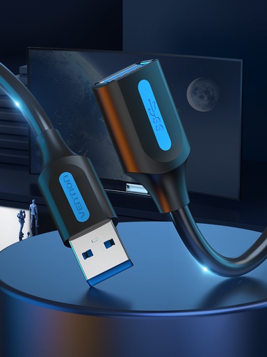 [CBHBD] VENTION USB 3.0 A Male to A Female Extension Cable  0.5M Black PVC Type Model # CBHBD