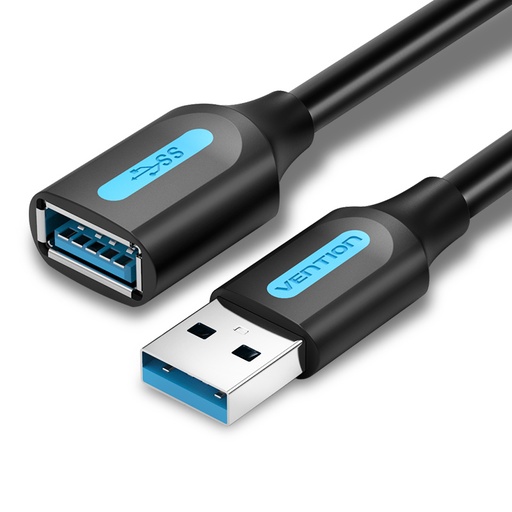[CBHBI] VENTION USB 3.0 A Male to A Female Extension Cable 3M Black PVC Type Model # CBHBI