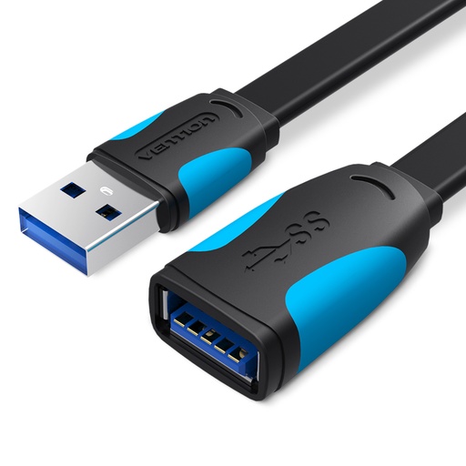 [VAS-A13-B150] VENTION Flat USB3.0 Extension Cable 1.5M Black Model # VAS-A13-B150