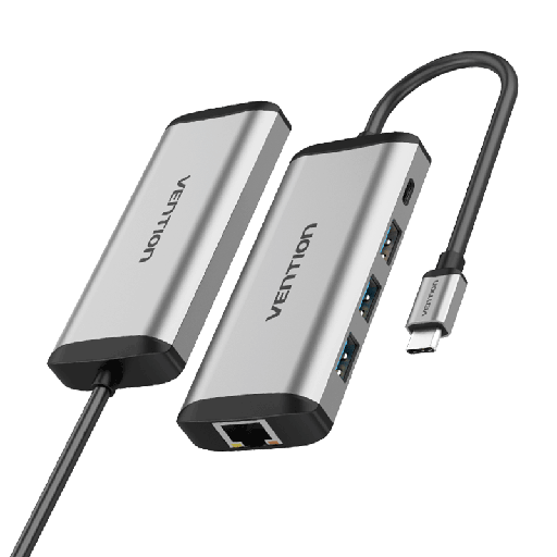 [TGDHB] VENTION Type-C to USB3.0*3/Gigabit Ethernet/PD Docking Station Model # TGDHB
