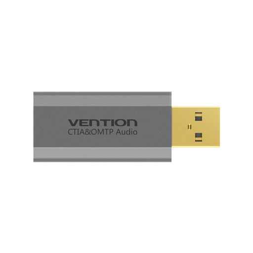 [VAB-S19-H] VENTION USB External Sound Card Gray Metal Type Model # VAB-S19-H