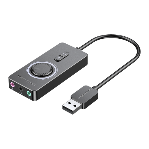 [CDRBD] VENTION USB 2.0 External Stereo Sound Adapter with Volume Control 0.5M Black ABS Type Model # CDRBD