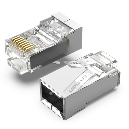 [IDCR0-100] VENTION Cat.6 FTP RJ45 Modular Plug Transparent 100 Pack Model # IDCR0-100