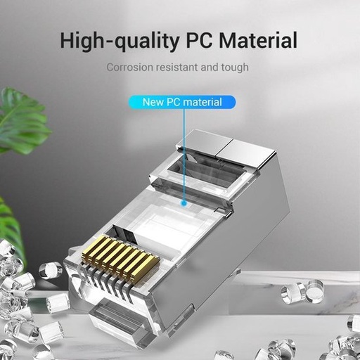 [IDFR0-100] VENTION Cat.6A FTP RJ45 Modular Plug Transparent Model # IDFR0-100