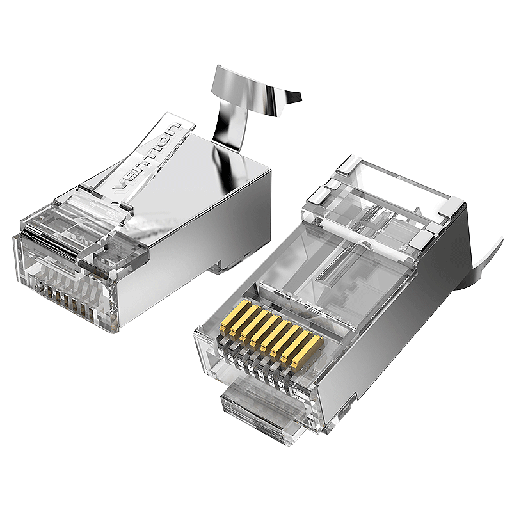 [IDER0-10] VENTION Cat.7 FTP RJ45 Modular Plug Transparent 10 Pack Model # IDER0-10