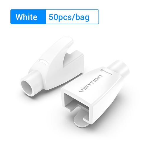 [IODW0-50] VENTION RJ45 Strain Relief Boots White PVC Type 50 Pack Model # IODW0-50