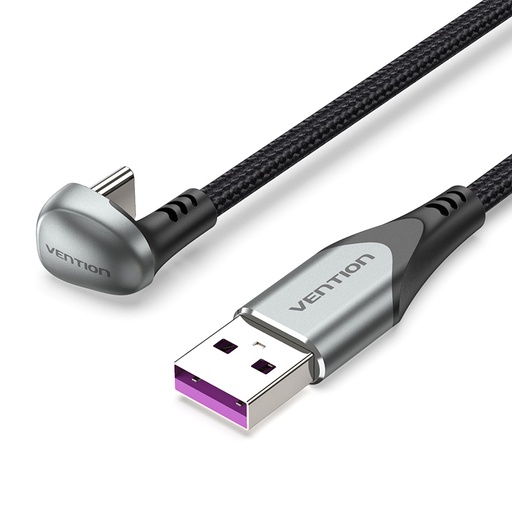 [COBHH] VENTION USB 2.0 to Micro-B  Right Angle Cable 2M Gray Aluminum Alloy Type Model # COBHH