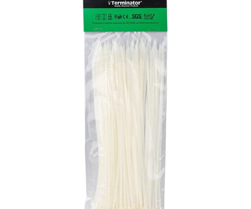 [TCT 2.5X150 WW] Terminator Cable Ties In White Colour (100Pcs In Bag)