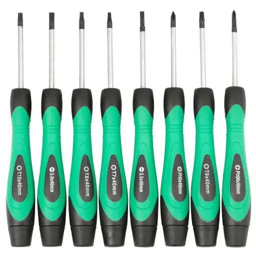 [TTSDS 328] Terminator Screw Driver Set 8 3Pcs Torx Heads With Plastic Handle And Tweezer