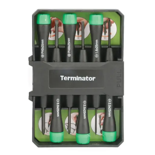 [TTSDS 316] Terminator Precision Screw Driver Set 6 Pcs With Plastic Handle
