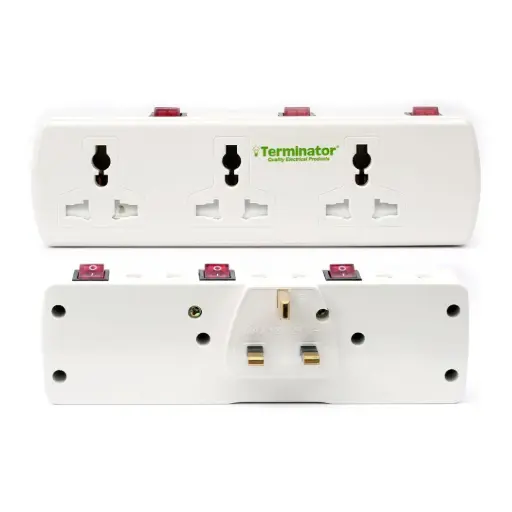 [TMA 166AS] Terminator 6 Way Universal T Socket With Three Switches And Indicator Esma Approved