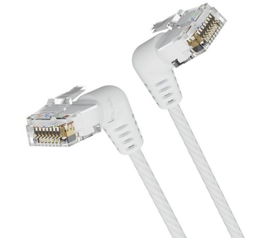 [IBOWD] VENTION Cat6A UTP Rotate Right Angle Ethernet Patch Cable 0.5M White Slim Type Model # IBOWD