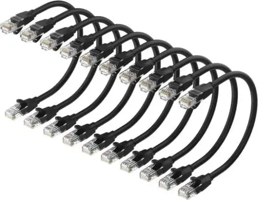 [IBEBA-10] VENTION Cat6 UTP Ethernet Patch Cable 0.1M Black 10 Pcs/Pack Model # IBEBA-10