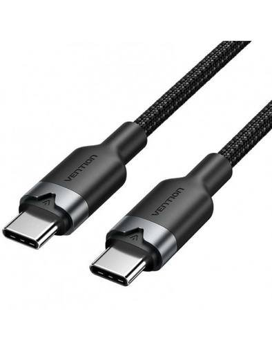 [TRDBH] VENTION USB 2.0 Type-C Male to Type-C Male 3A Cable 2M Black Aluminum Alloy Type Model# TRDBH