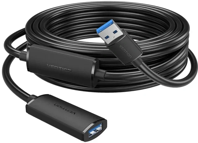[CBMBJ] VENTION USB 3.0 Type-A Male to Type-A Female Active Extension Cable 5M Black Model# CBMBJ
