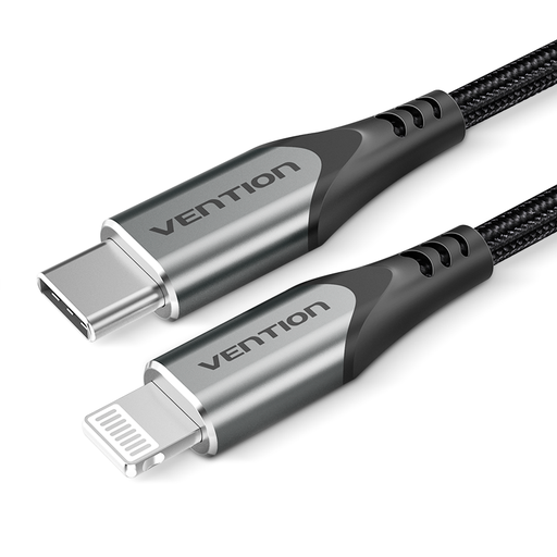 [TACHF] VENTION USB 2.0 C to Lightning Cable 1M Gray Aluminum Alloy Type Model # TACHF