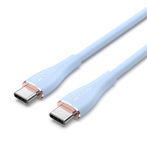 [TAWSF] VENTION USB 2.0 C Male to C Male  5A Cable 1M Light Blue Silicone Type Model # TAWSF