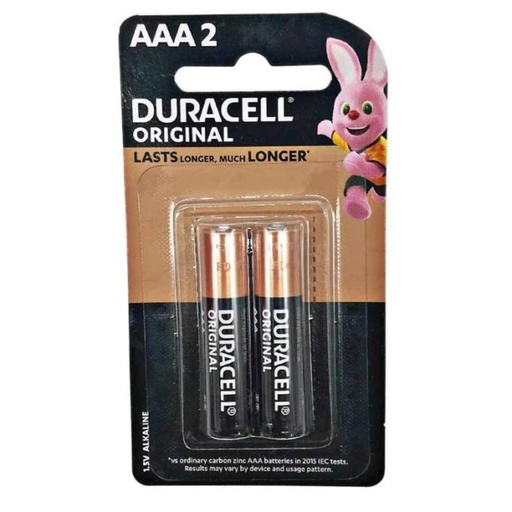 [DCABO AAA2] Duracell Alkaline Battery AAA Original 2 Pcs Blister Pack 