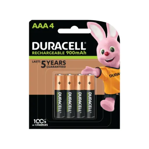 [DCRB AAA4] Duracell Rechargeable Battery AAA 900mAh 4 Pcs Blister Pack