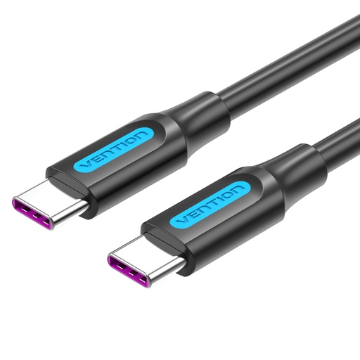 [COTBG] VENTION USB 2.0 C Male to C Male  5A Cable 1.5M Black PVC Type Model # COTBG