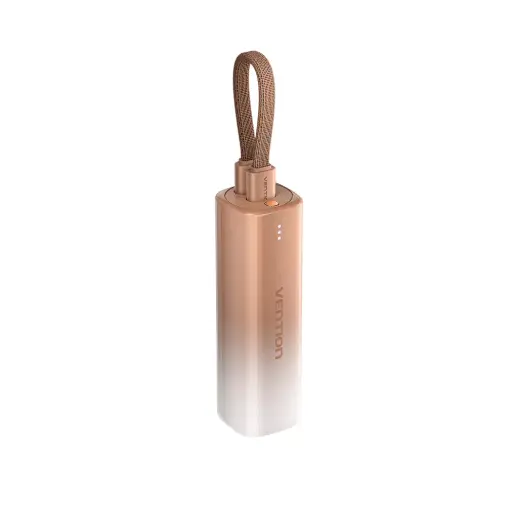 [FHWJ0] VENTION 5000mAh Power Bank (USB-C + Lightning) 20W Gold Light Indicator Display Type Model # FHWJ0