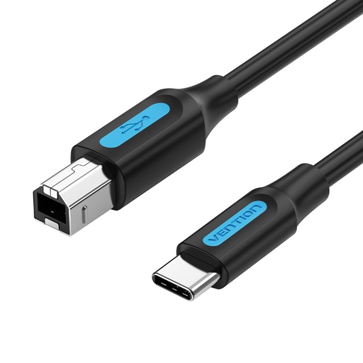 [CQUBD] VENTION USB 2.0 C Male to B Male 2A Cable 0.5M Black Model # CQUBD