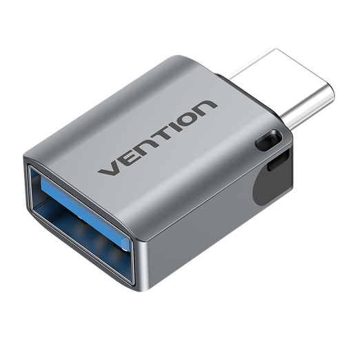 [CDQH0-2] VENTION USB-C Male to USB 3.0 Female OTG Adapter Gray Aluminum Alloy Type Pack of 2 Model # CDQH0-2