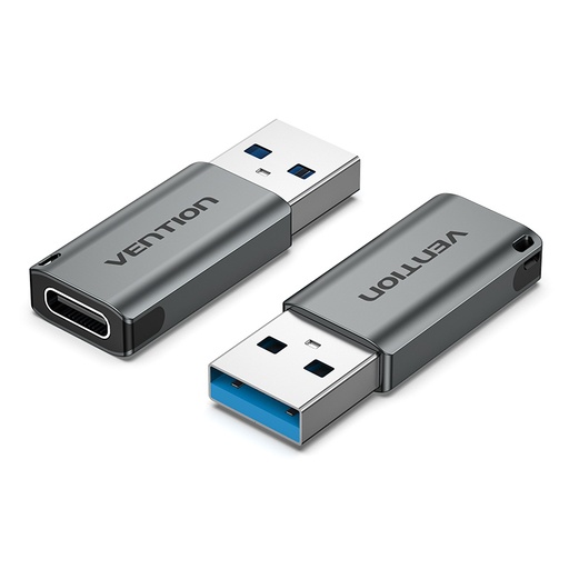 [CDPH0] VENTION USB 3.0 Male to USB-C Female Adapter Gray Aluminum Alloy Type Model # CDPH0