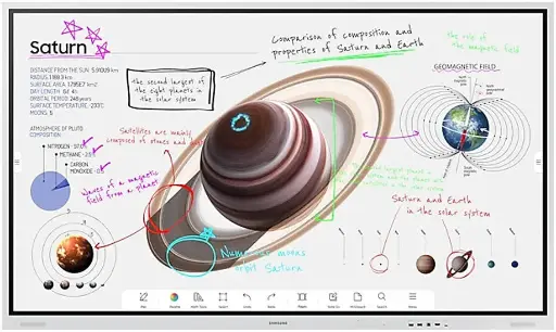 Samsung Flip Pro WMB 65" 4K UHD VA Touch Interactive Display, 60Hz, 8ms, Tizen 6.5, 32GB Storage, Stylus Pen Included, Free VESA Mount, White | LH65WMBWBGCXUE