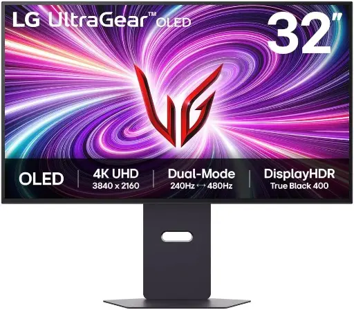 [32GS95UV-B.AMA] LG 32" UltraGear OLED UHD 4K Gaming Monitor, 240Hz Refresh Rate & 0.03ms (GtG), NVIDIA G-SYNC Compatible, DCI-P3 98.5% & HDR10, HDMI 2.1 / DisplayPort, Black | 32GS95UV-B
