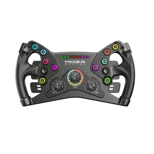 Moza KS Steering Wheel – Wireless Sim Racing Wheel with Magnetic Paddle Shifters, Customizable RGB LEDs, 300mm Formula-Style Grip – Compatible with Moza Racing Ecosystem 
