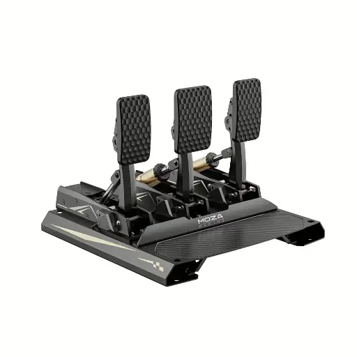 Moza CRP2 Load Cell Pedals – 3-Pedal Set with 200kg Brake Load Cell, CNC Aluminum Construction, Adjustable Travel & Resistance – Professional Sim Racing Pedal Set 