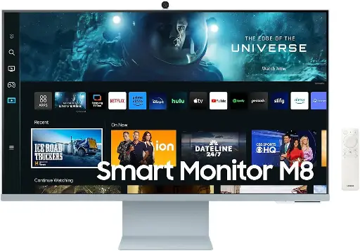 [LS32CM80BUMXUE] Samsung 32" Smart Monitor M8, 4K UHD (3840x2160), Smart TV Apps, USB-C Connectivity, White | LS32CM80BUMXUE 