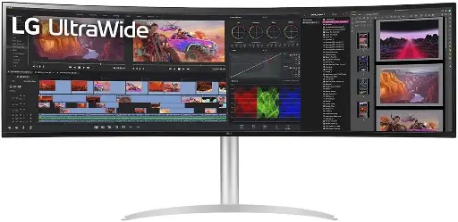 [49WQ95C-W] LG 49" UltraWide Dual QHD Curved Nano IPS Monitor, 144Hz Refresh Rate & 5ms Response Time, USB-C with 90W PD, DCI-P3 98% & HDR10, HDMI / DisplayPort / USB Hub, White | 49WQ95C-W