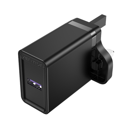 [FACB0-UK] VENTION 1-port USB Wall Charger(22.5W) UK-Plug Black Model # FACB0-UK