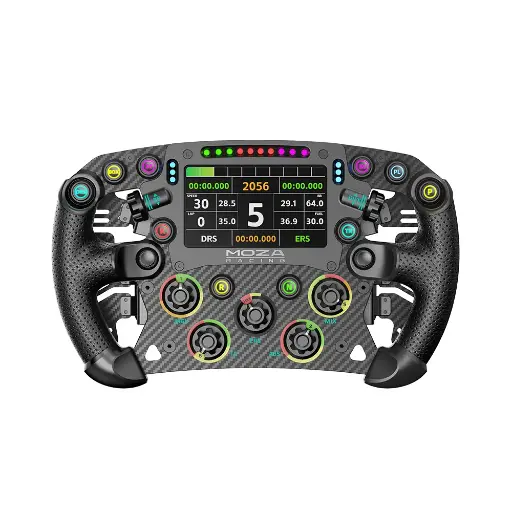 MOZA FSR 2 Formula Wheel – 4.3” Digital Dash, Carbon Fiber Sim Racing Wheel, Magnetic Shifters, Dual Clutch, Compatible with PC & MOZA Bases