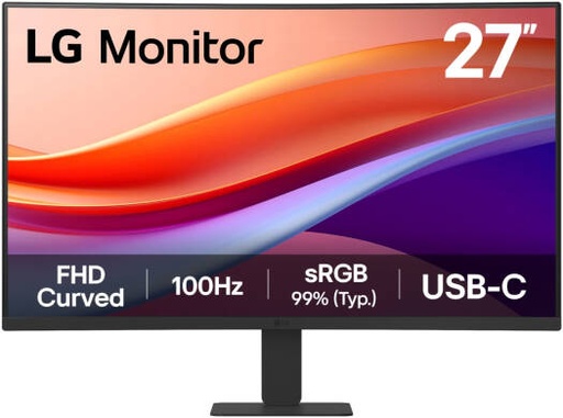 [27U421A] LG 27U421A Curved Monitor – 27'' VA FHD display with 1500R curvature, 100Hz refresh rate, 5ms GtG, Flicker Safe, Black Stabilizer & Dynamic Action Sync, sleek Black. 27U421A