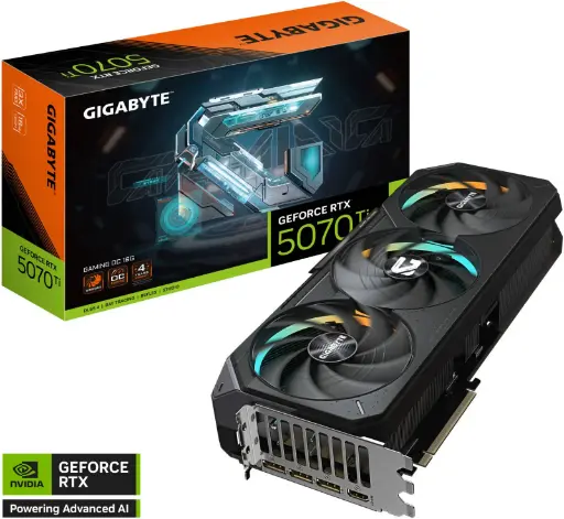 [GV-N507TGAMING OC-16GD] GIGABYTE GeForce RTX 5070 Ti GAMING OC 16GB GDDR6X Graphics Card – WINDFORCE Cooling, Overclocked, 7680 CUDA Cores, 256-bit, DLSS 3.5, Ray Tracing, RGB Lighting, HDMI 2.1, DisplayPort 1.4a