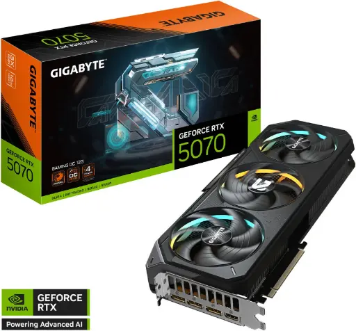 GIGABYTE GeForce RTX 5070 GAMING OC 12GB GDDR6 Graphics Card – WINDFORCE Cooling, RGB Fusion, PCIe 4.0, Overclocked Gaming GPU