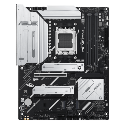 [90MB1IT0-M0EAY0] ASUS PRIME X870-P ATX Motherboard, AMD X870 Chipset, 4x DDR5 DIMM Slots up to 192GB, Realtek 2.5Gb Ethernet, 4x M.2 Storage Slots, PCIe 5.0 x16 and PCIe 4.0 Expansion, HDMI Port, 90MB1IT0-M0EAY0