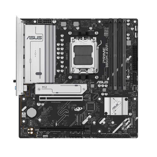 [90MB1LN0-M0EAY0] ASUS PRIME B850M-A WiFi mATX AM5 Motherboard, AMD B850 Chipset, 4x DDR5 DIMM up to 256GB, 3x M.2 Storage Slots, 4x SATA 6Gb/s Ports, Wi-Fi 6E and Bluetooth 5.3 Connectivity, Compact 90MB1LN0-M0EAY0