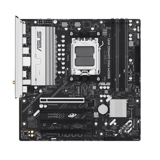 [90MB1LL0-M0EAY0] ASUS B850M MAX Gaming WiFi Micro-ATX Motherboard, AMD AM5 Socket, B850 Chipset, 4x DDR5 DIMM Slots up to 256GB, PCIe 5.0 x16 SafeSlot, Multiple M.2 Storage Slots, Wi-Fi and Bluetooth 90MB1LL0-M0EAY0