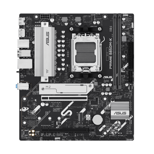 [90MB1LV0-M0EAY0] ASUS PRIME B850M-K AM5 Micro-ATX Motherboard, AMD B850 Chipset, 2x DDR5 UDIMM up to 128GB, Dual PCIe x16 Expansion, 2x M.2 Storage Slots, SATA 6Gb/s Support, HDMI and DisplayPort 90MB1LV0-M0EAY0