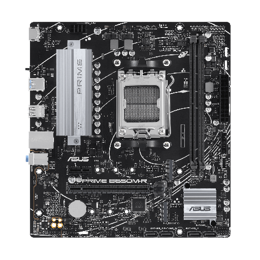 [90MB1H30-M0EAY0] ASUS PRIME B650M-R AM5 Micro-ATX Motherboard, AMD B650 Chipset, 2x DDR5 DIMM Slots up to 96GB, PCIe 4.0 x16 Slot, 2x M.2 Storage Slots, Realtek 2.5Gb Ethernet, USB 3.2 and HDMI 90MB1H30-M0EAY0