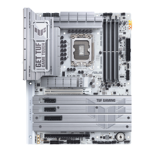 [90MB1IR0-M0EAY0] ASUS TUF Z890-Pro WiFi LGA1851 ATX Motherboard, Intel Z890 Chipset, 4x DDR5 DIMM up to 192GB, PCIe 5.0 x16 Expansion, 4x M.2 Slots, Wi-Fi 7 and Bluetooth 5.4 Connectivity, White 90MB1IR0-M0EAY0