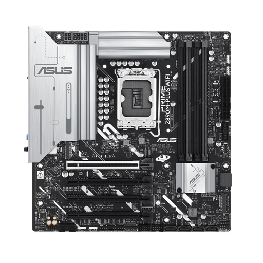 [90MB1J80-M0EAY0] ASUS PRIME Z890M-PLUS WiFi LGA1851 Micro-ATX Motherboard, Intel Z890 Chipset, 4x DDR5 DIMM up to 192GB, PCIe 5.0 x16 Slot, 3x M.2 Slots, Wi-Fi 7 and Bluetooth 5.4 Connectivity 90MB1J80-M0EAY0