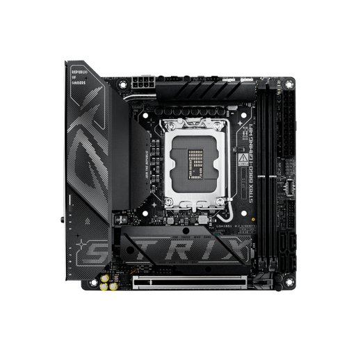 [90MB1JB0-M0EAY0] ASUS ROG Strix B860-I WiFi LGA1851 Mini-ITX Motherboard, Intel B860 Chipset, 2x DDR5 DIMM up to 128GB, PCIe 5.0 x16 Expansion, 2x M.2 Slots, Wi-Fi and Bluetooth Connectivity, Compact 90MB1JB0-M0EAY0
